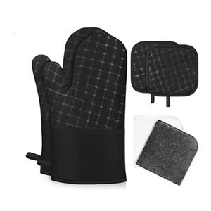 HOT! IXO 6Pc Silicone Surface Oven Mitts and Pot Holders